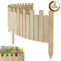 Beeteinfassung Rasenkante 200cm Flexibler Gartenzaun Rollzaun Palisade Höhe 30 cm, Unbehandelt