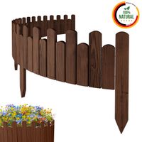 Beeteinfassung Rasenkante 200cm Flexibler Gartenzaun Rollzaun Palisade Höhe 20 cm, Braun