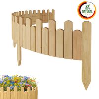 Beeteinfassung Rasenkante 200cm Flexibler Gartenzaun Rollzaun Palisade Höhe 20 cm, Natur