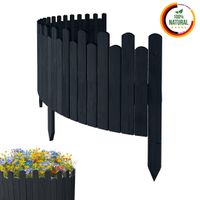 Beeteinfassung Rasenkante 200cm Flexibler Gartenzaun Rollzaun Palisade Höhe 40 cm, Anthracite