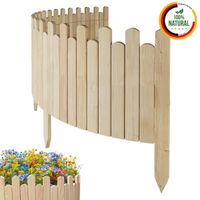 Beeteinfassung Rasenkante 200cm Flexibler Gartenzaun Rollzaun Palisade Höhe 40 cm, Unbehandelt
