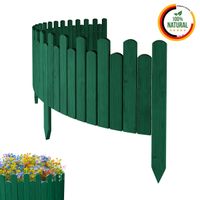 Beeteinfassung Rasenkante 200cm Flexibler Gartenzaun Rollzaun Palisade Höhe 30 cm, Grün