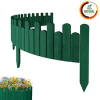 Beeteinfassung Rasenkante 200cm Flexibler Gartenzaun Rollzaun Palisade Höhe 20 cm, Grün