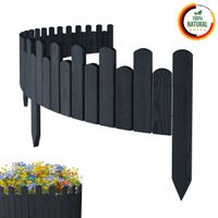 Beeteinfassung Rasenkante 200cm Flexibler Gartenzaun Rollzaun Palisade Höhe 20 cm, Anthracite