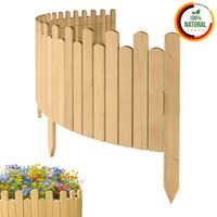 Beeteinfassung Rasenkante 200cm Flexibler Gartenzaun Rollzaun Palisade Höhe 40 cm, Natur
