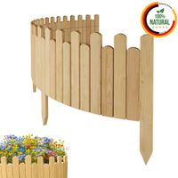 Beeteinfassung Rasenkante 200cm Flexibler Gartenzaun Rollzaun Palisade Höhe 30 cm, Natur