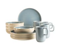 Serie Candy, Frühstücksset für 4 Personen, Steinzeug, Blau