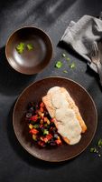 Serie Powerful, Dessertteller Set für 4 Personen, Porzellan, Braun