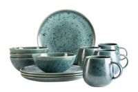 Serie Carellia, Frühstücksset für 4 Personen, Steinzeug, Blau