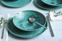 Serie Carellia, Frühstücksset für 4 Personen, Steinzeug, Blau