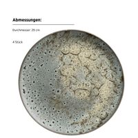 Serie Carellia, Teller Set für 4 Personen, Steinzeug, Grau