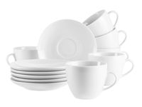 Serie Barca, Kaffeetassen-Set für 6 Personen, Porzellan, Weiß