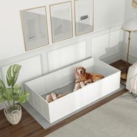 Hunde-Wurfbox, mit verstellbaren Eingängen, 196 x 96 x 48 cm, Weiß