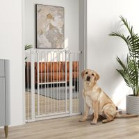 Türschutzgitter Hund, 76-104 cm Absperrgitter ohne Bohren, Treppengitter Weiß