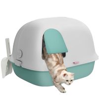 Katzentoilette mit Deckel, Katzenklo mit Sieb, Tür, Schaufel Katze Toilettenhaus