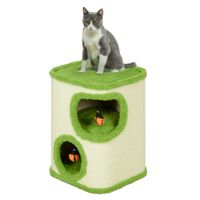 Kratztonne, 52 cm hoch Katzentonne mit 2 Höhle, Kratzbaum für Katze bis 5 kg