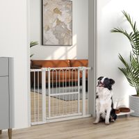 Türschutzgitter für Hunde 76-104 cm schließbar Treppengitter ohne Bohren Weiß