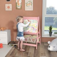Kindertafel, 3 in 1 Kinder Staffelei, Doppelseitige Standtafel mit Papierrolle