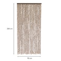 Flauschvorhang 90x200cm beige-braun-weiß meliert, Fliegenschutz, Türvorhang Wohnwagen
