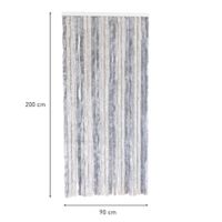 Flauschvorhang 90x200cm grau-hellgrau, Fliegenschutz, Türvorhang Wohnwagen