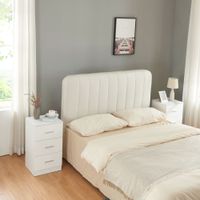 Nachttisch Aurdal 2er Set 66x37x34,5 cm Weiß, hochglänzend