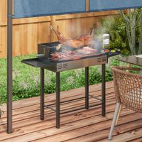 Holzkohlegrill Campinggrill und Rotisserie-Kit klappbar Schwarz