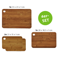 4er Set Schneidebrett, dunkeler Bam, FSC