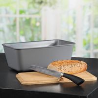 Brotbox, Kunststoff (PP), grau, FSC