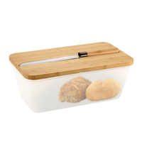 Brotbox, transparent, mit Messer