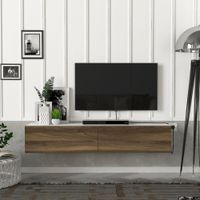 Fernsehschrank Toivakka 135x31x25cm Weiß / Walnuss