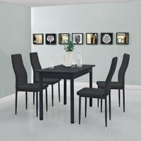 Essgruppe Jørpeland (Set, 5-tlg) 120x60 cm Schwarz