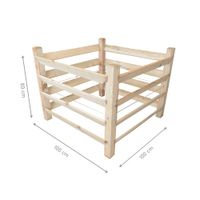 Holzkomposter 100x100x80 cm, Komposter mit Stecksystem, Gartenkomposter