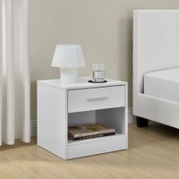 Nachttisch Jette 36,5 x 38 x 29,5 cm mit Schublade Weiß