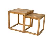  2er Beistelltische für Sofa aus Akazienholz – Braun