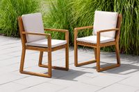 Gartenstühle 2er Set aus Akazienholz , ca. 54 x 59 x 88 cm - Braun