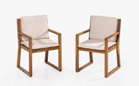 Gartenstühle 2er Set aus Akazienholz , ca. 54 x 59 x 88 cm - Braun