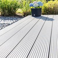 WPC Terrassendielen grob geriffelt, ca. 10m² (2,20 m) - Hellgrau