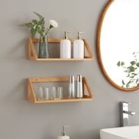 Wandregalset Gjerdrum 2er Set 43x15x15cm Bambus