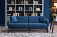 Flexy Schlafsofa 3-Sitzer mit Schlaffunktion, Bettkasten & wasserabweisendem Stoff - Blau