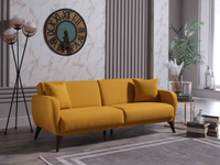 Flexy Schlafsofa 3-Sitzer mit Schlaffunktion, Bettkasten & wasserabweisendem Stoff - Gelb