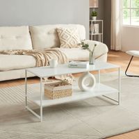 Couchtisch Ruokolahti mit Ablage 102x43x46cm Weiß
