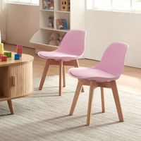 Kinderzimmerstuhl Elvdal 2er Set gepolstert Rosa