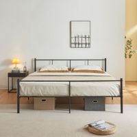 Metallbett Laos 180x200 cm mit Kaltschaummatratze Schwarz