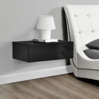 Wandregal Oslo 2er Set 46x30x15cm Weiß und Schwarz Hochglanz