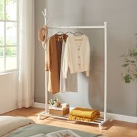 Rollbarer Garderobenständer Snåsa 170x105x43 cm Weiß
