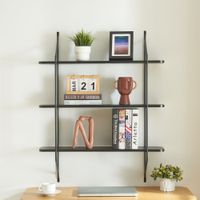 Wandregal Østfold 100x80x21 cm Schwarz