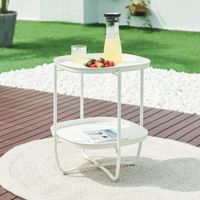 Tabletttisch Sandefjord Stahl 57,5x46x46 cm Weiß