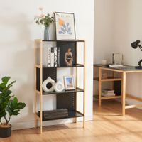 Standregal Dønna 120x63x28cm Schwarz/Holzfarben