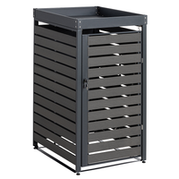 1er Mülltonnenverkleidung mit Pflanzdach aus verzinktem Stahl, ca. 68 x 80 x 124 cm - Anthrazit