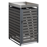 1er Mülltonnenverkleidung mit Pflanzdach aus Edelstahl, ca. 68 x 80 x 124 cm - Anthrazit